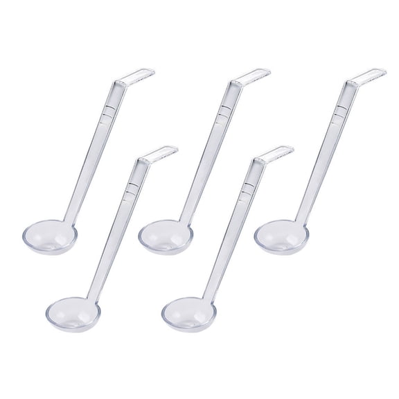 WINDLAND Pack of 5 Clear Plastic Long Handle Ladles for Sauces Soups Cocktails Catering