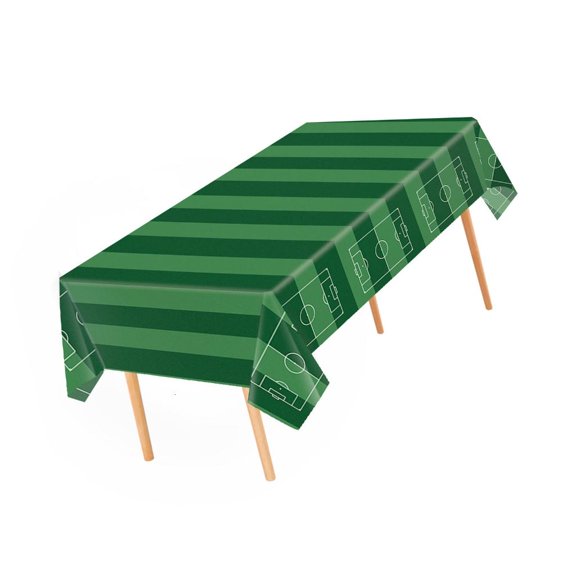 WINDLAND Pack of 6 Athletic Theme Party Tablecloths Waterproof PEVA Plastic Field and Ball Design for Birthday Parties