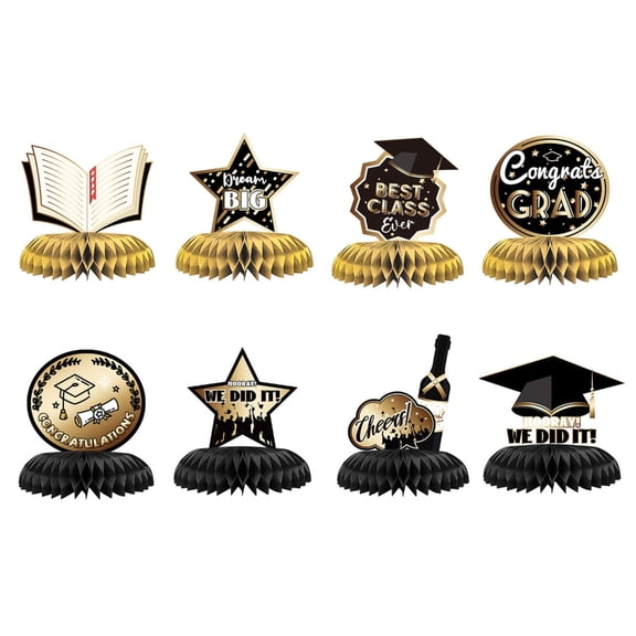 WINDLAND Paper Ornament Table Decors Display Centerpiece Graduation Honeycomb Decors 8PCS