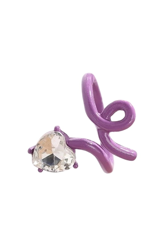 Opening Finger Rings Adjustable Finger Rings Heart Open Rings Finger Jewelry Alloy Texture Present for Fashion Lover