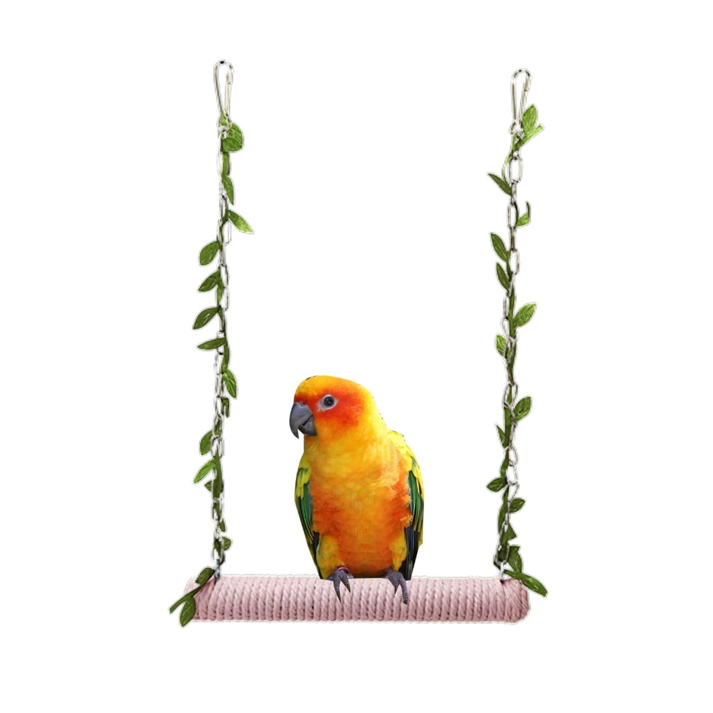 WINDLAND Pet Budgies Cage Perch Stand Swing Parrots Swing Hanging Toy ... - Automatic Bird Swing Cage With Rope