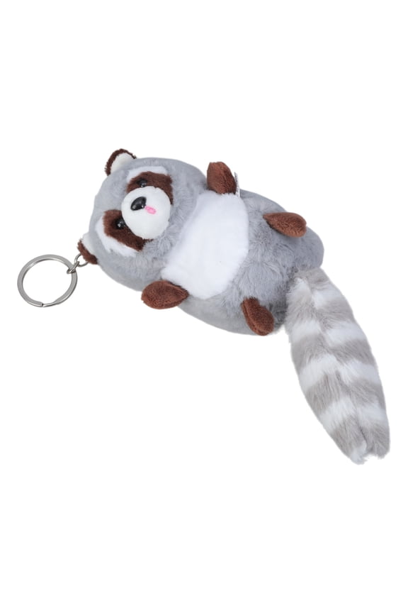 Big Tailed Plush Raccoon Charm Keychain Soft Stuffed Ornament Keyring Lovely Pendants for Purse Bag Backpack Handbag