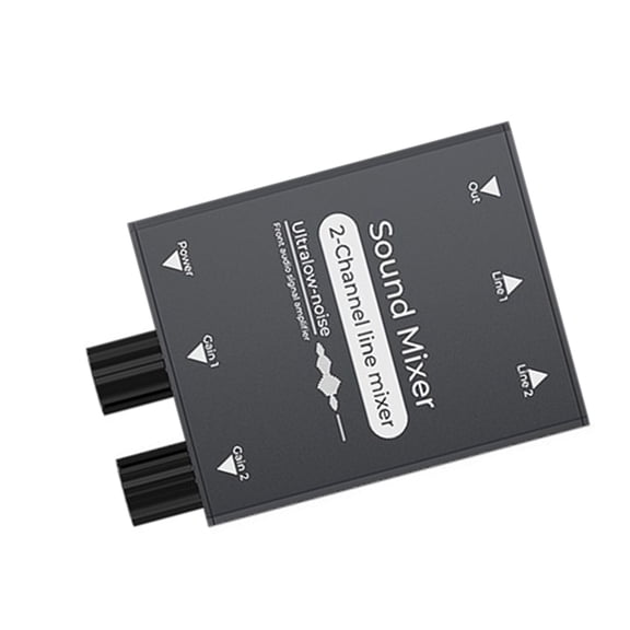 WINDLAND Portable 2 Channel Mini Stereo Sound Mixer 2 In 1 Out Stereo Sound Mixer Device 3.5mm Stereo Auditory Mixer Accessories