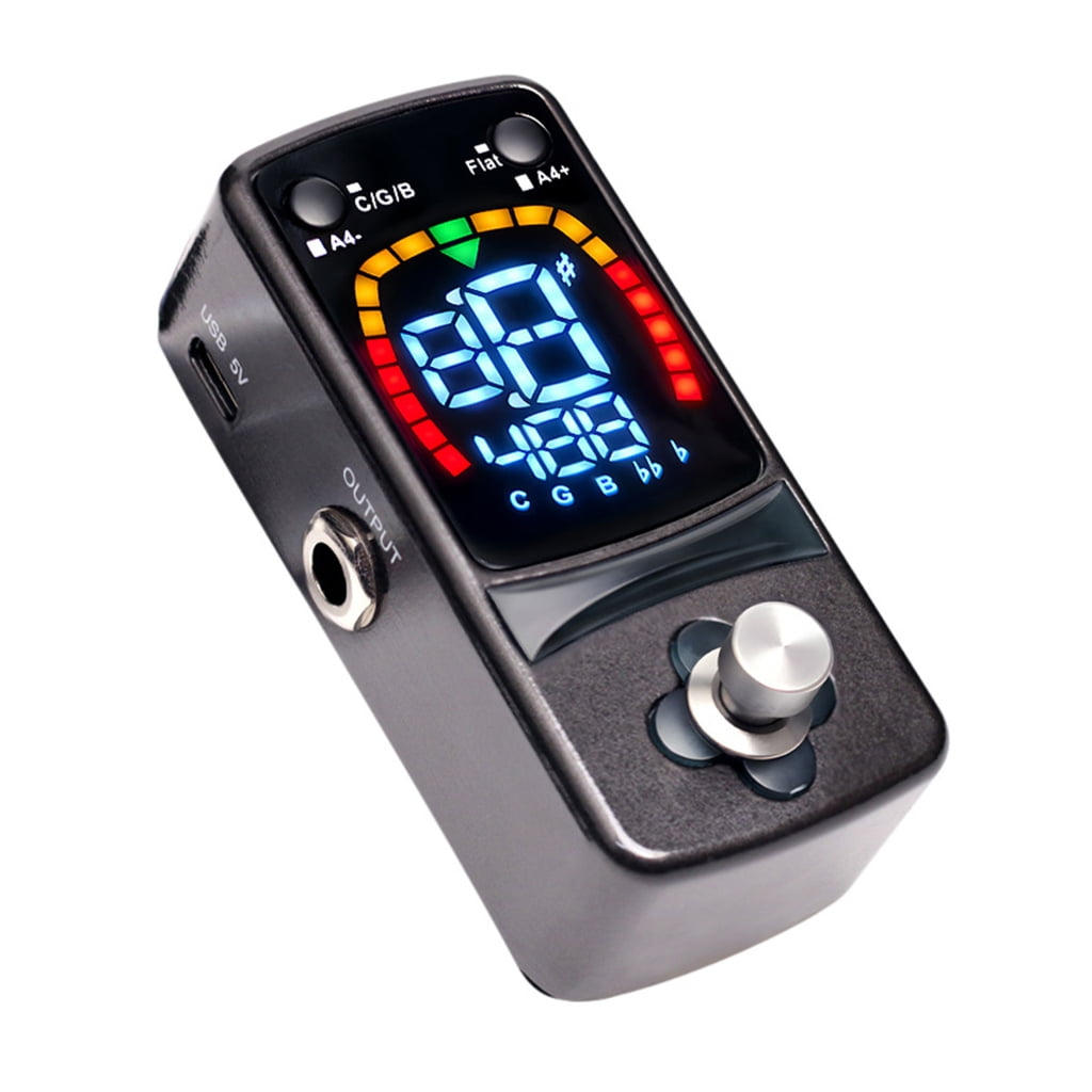 WINDLAND Portable Chromatic Tuner Pedal Covering A0 to C8 Range Digital Guitar Pedal Tuner for Guitarists and Musicians
