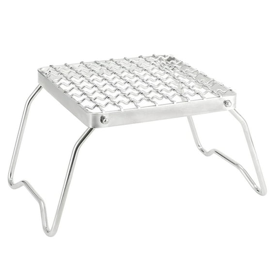 WINDLAND Portable Foldable Campfire Grills Stainless Grills Grate Camping BBQ Grills Stand with Legs for Outdoors Cooking Hiking
