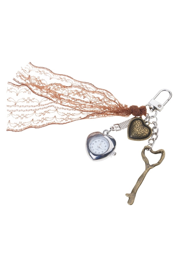 Portable Heart Keyring Featuring Functional Pocket Watch Metal Craftsmanship