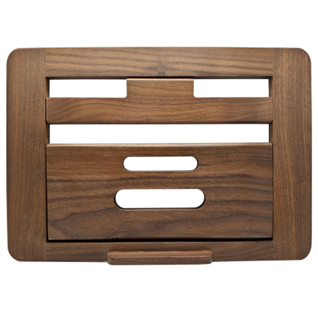 WINDLAND Portable Walnuts Laptop Stand Adjustable Height Wooden Risers For Home Office