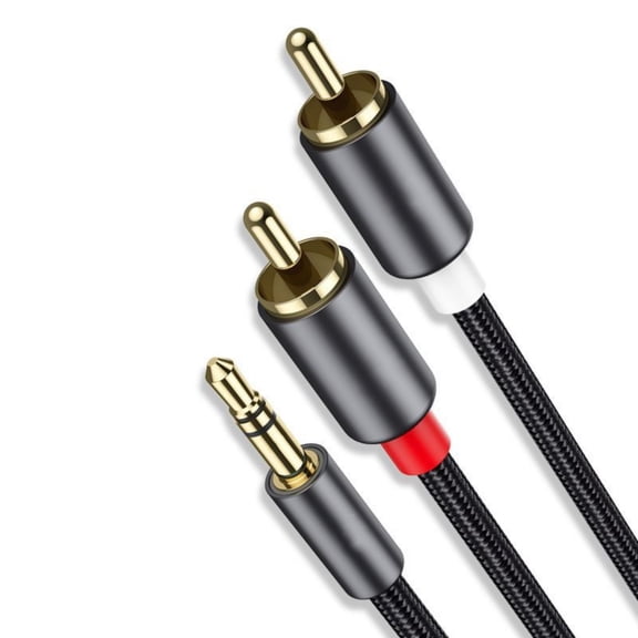 WINDLAND Gold Plate 3.5mm Auxiliary to 2RCA Cable 3.5mm to 2RCA Cord for Enhances Sound Quality Versatile Device Compatibility