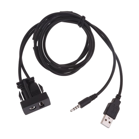 WINDLAND Flexible USB + 3.5mm Connector USB AUX Flush Mount Cable Compatible for Car Truck Trailer Motorcycle Various Device