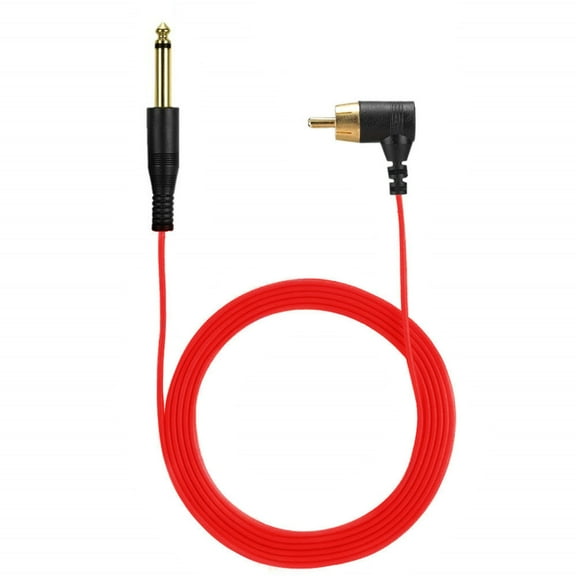 WINDLAND RCA Cable Line Connector Tattoo Machine Power Supply Accessory Tattoo Clip Cord 6.35mm to RCA Adapter Line Soft-TPE 1.8m