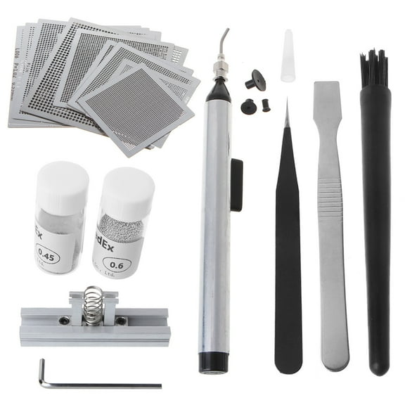 WINDLAND Universal Reballing Rework Net Stencils Steel Template Mesh Heat Set for Laptop