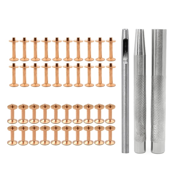 WINDLAND Red Copper/ Brass 0.55/0.75Inch Tubular Cap Rivets Studs for Leather Crafting