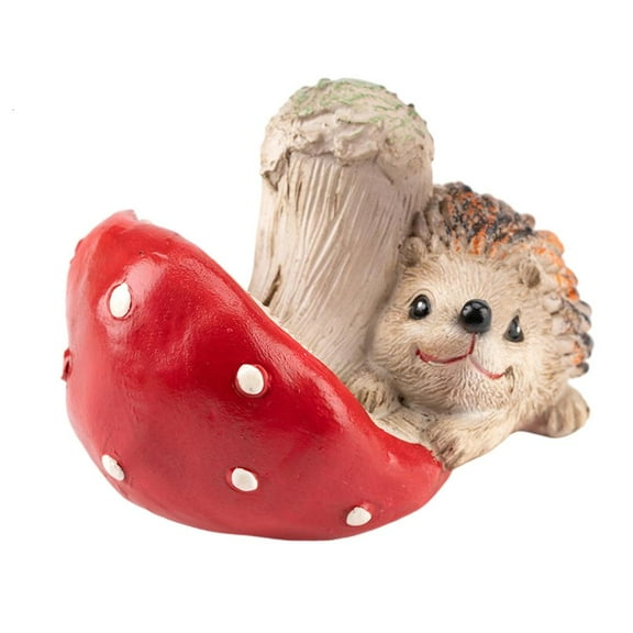 WINDLAND Resin Mushroom Squirrels Garden Stool Statue Lovely Ornaments Outdoor Backyard Patio Squirrels Stool Sculpture Decors