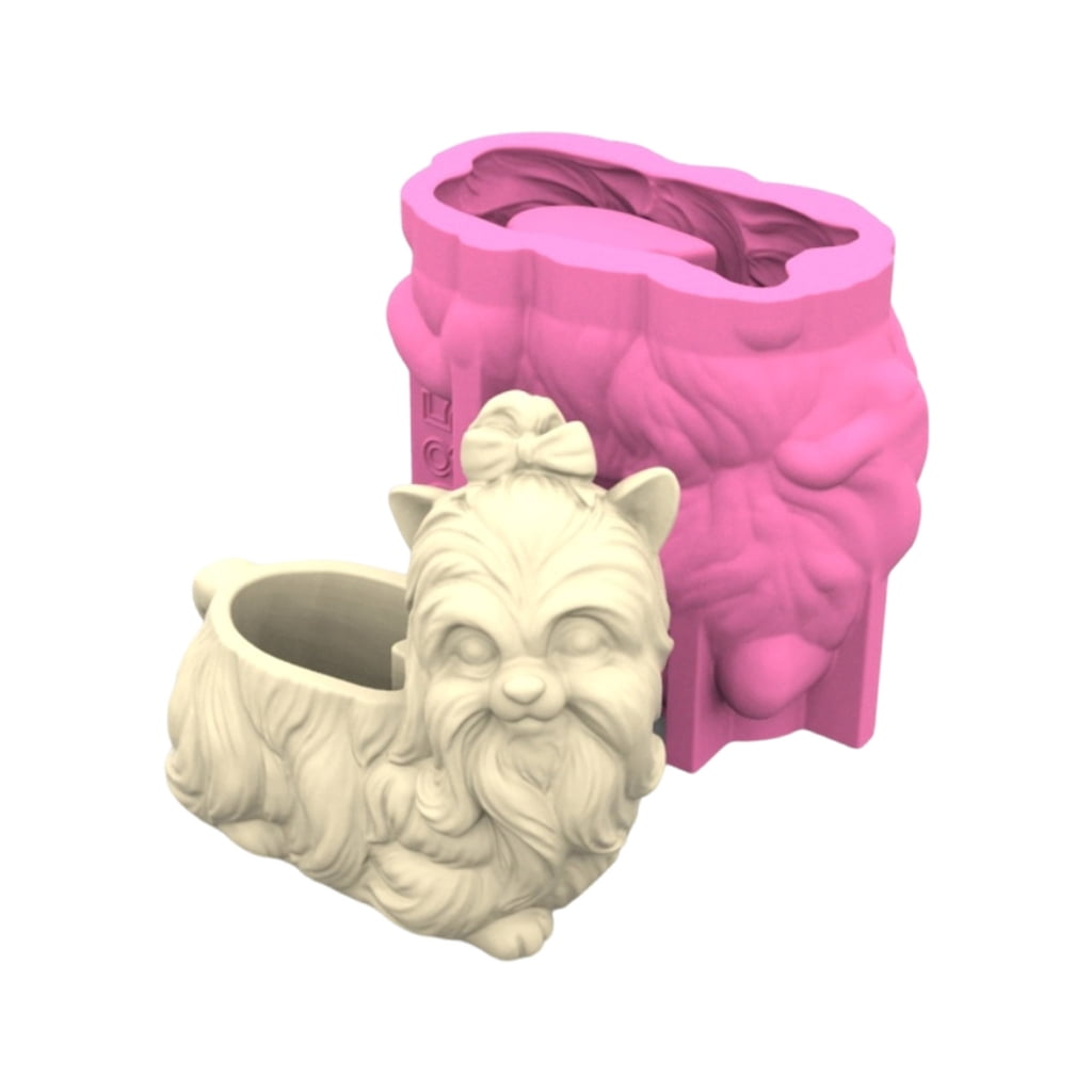 WINDLAND Pen Holder Moulds Dog Shape Epoxy Resin Molds Silicone Moulds Concrete Casting Molds for Making Decorative Flower Pots