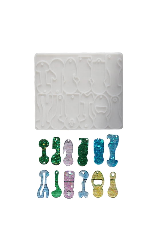 Reusable Silicone Trolley Tokens Mould Flexible Resin Keychain Crafting Tool for Homemade Decoration Projects Supplies