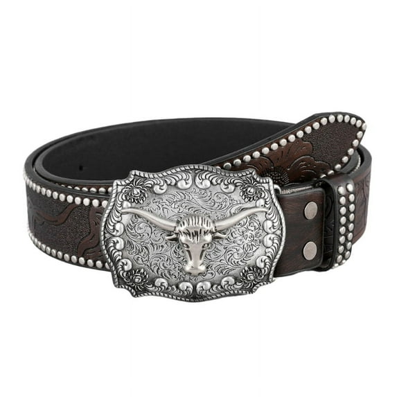 WINDLAND Rivet Pants Belt Teens Boy Cowboy PU Waist Strap Vintage Jeans Belt Waist Decors