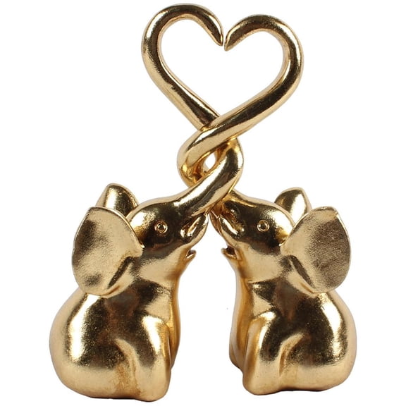 WINDLAND Romantics Elephant Resin Figurine With Heart Shape Trunks Design Home Decors Gift For Valentines Wedding Anniversary