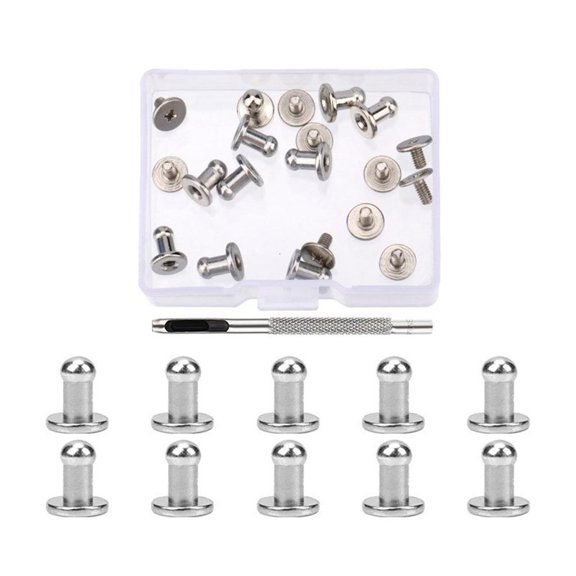 WINDLAND Round Head Button Studs for Belt Shoe Handbag Purse Clothing Decoratio Rivets Screwback Button Studs MM 7MM 8MM