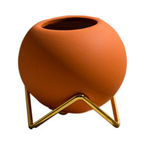 WINDLAND Round Modern Ceramic Faux Plant Flower Planter Pot Decorative Bowl Vase for w/Ba