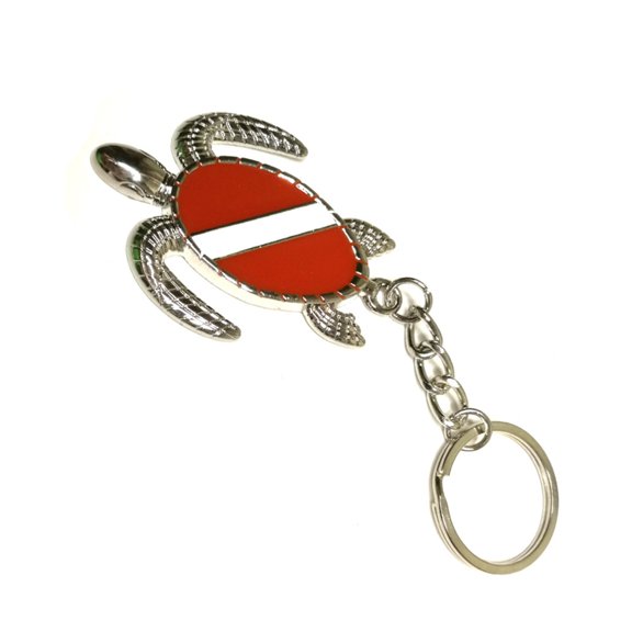 WINDLAND Zinc Alloy Keychain with Clear Dive Flag Sea Creature Keyring Unisex Bag Pendant