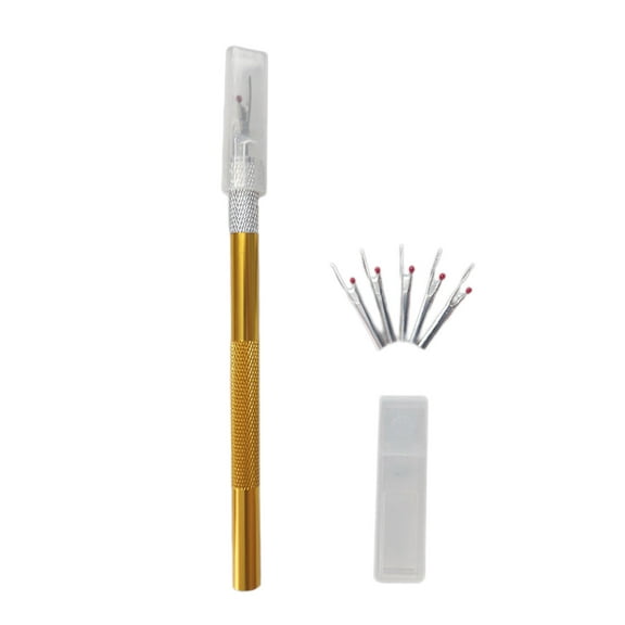 WINDLAND Seam Ripper Stitch Thread Unpicker with Metal Handle and Clear Protective Cover & Repalce Heads for Sewing and Crafting