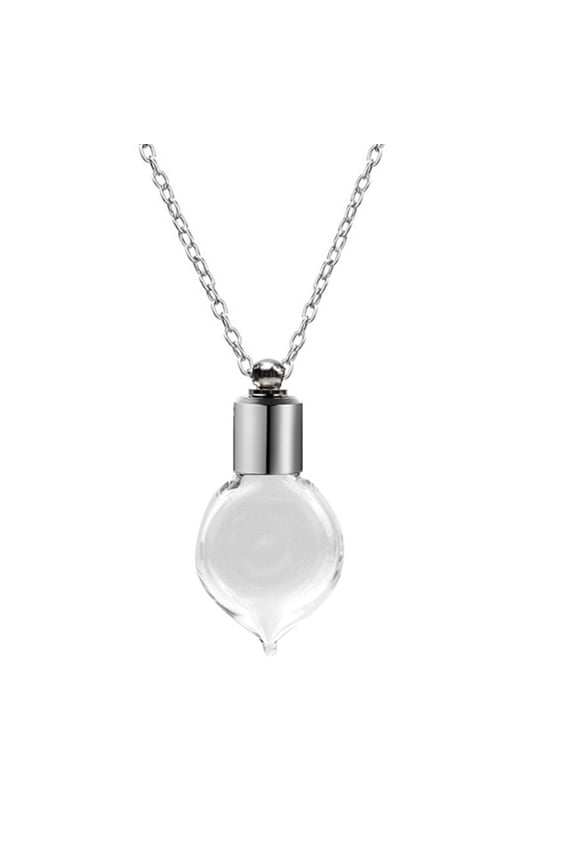 Secure Closure Glass Bottle Pendant Necklace Compact Container Pendant Chain for Different Decorations and Fragrances