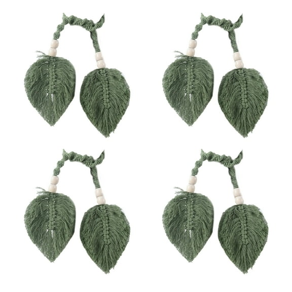 WINDLAND Set of 4 Curtain Tiebacks Leaf Shape Curtain Holdbacks for Home Decoration