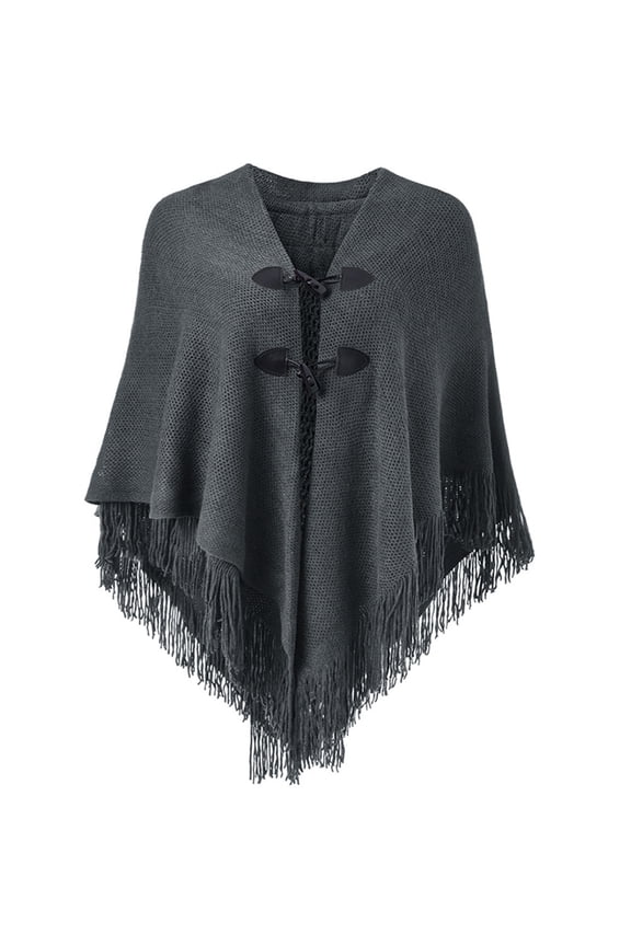 Shawl Wrap Poncho With Button Women Shawl Wrap Poncho Ruana Cape Cardigan