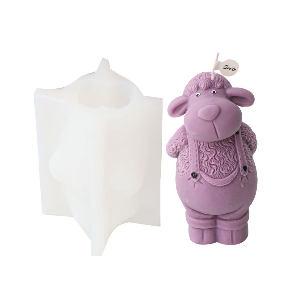 WINDLAND Candle Silicone Mold Sheep-like Candle Mold for Making Candle Soap Plaster Craft