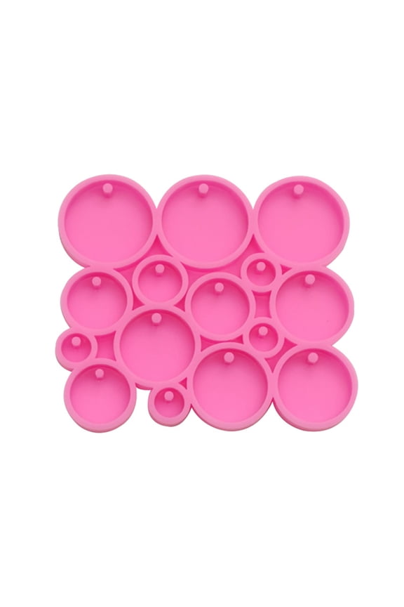 Circle Keychain Pendant with Hole Jewelry Making Epoxy Casting DIY Craft Decor
