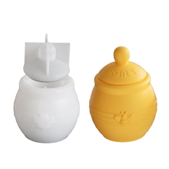 WINDLAND Silicone Mould Candle Base Silicone Molds Crafting Tool Silicone Jar Moulds with Lid Suitable for Crafting Candle Holder