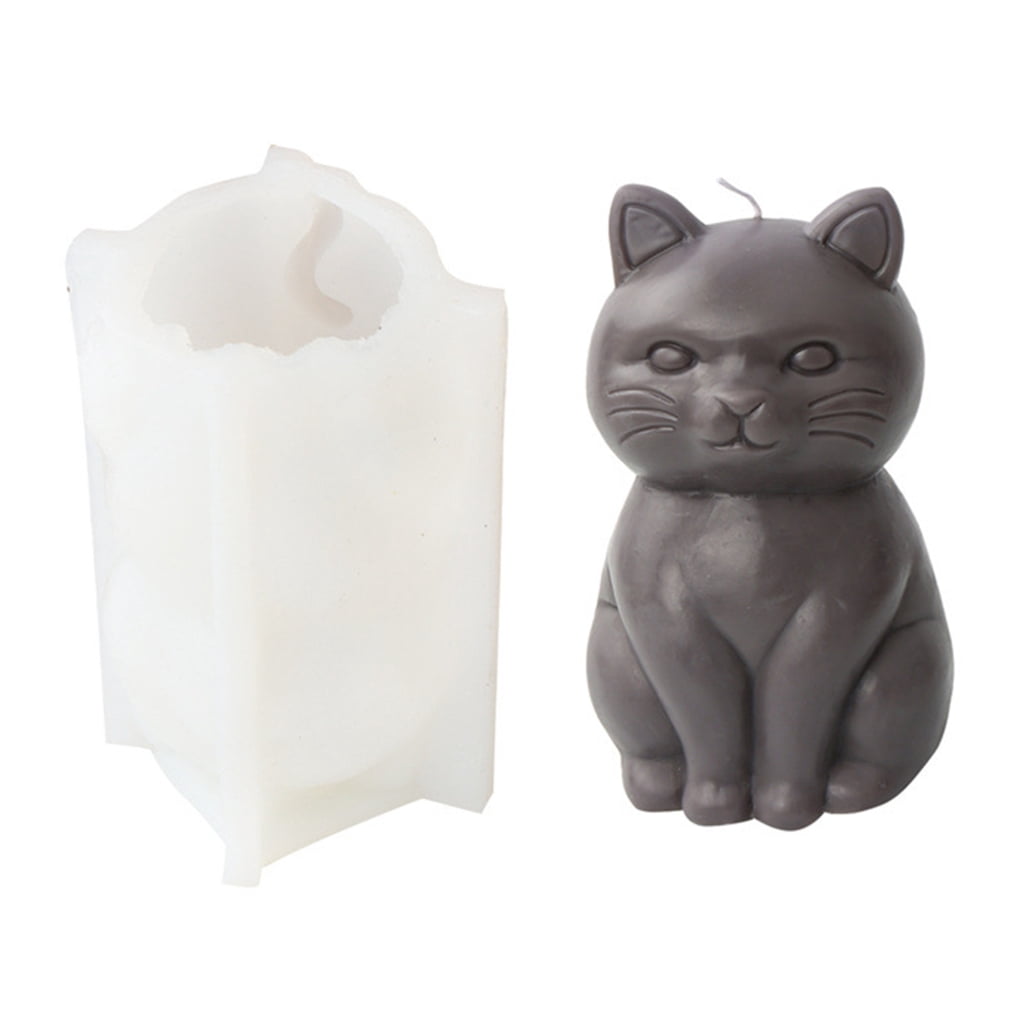 WINDLAND 3D Fat Cat Shape Silicone Mold Candle Making Tool DIY Candle Moulds Ornaments