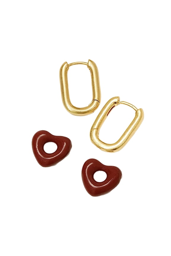 Simple Love Shape Hoop Earrings Tiny Heart Ear Rings for Dates and Celebrations