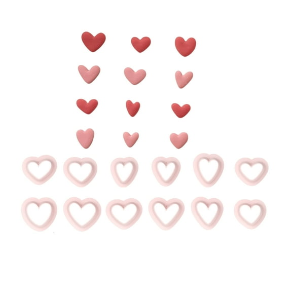 WINDLAND Set of 12 Multipurpose Small Heart Polymer Clay Cutters Valentines Day Jewelry Making Set for Earrings and Necklaces
