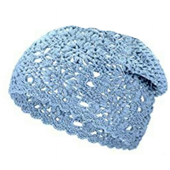 WINDLAND Soft Knit Beanie Fashion Lightweight Cotton Crochet Knitted Slouchy Beanie Hats for Women One Size Solid Color