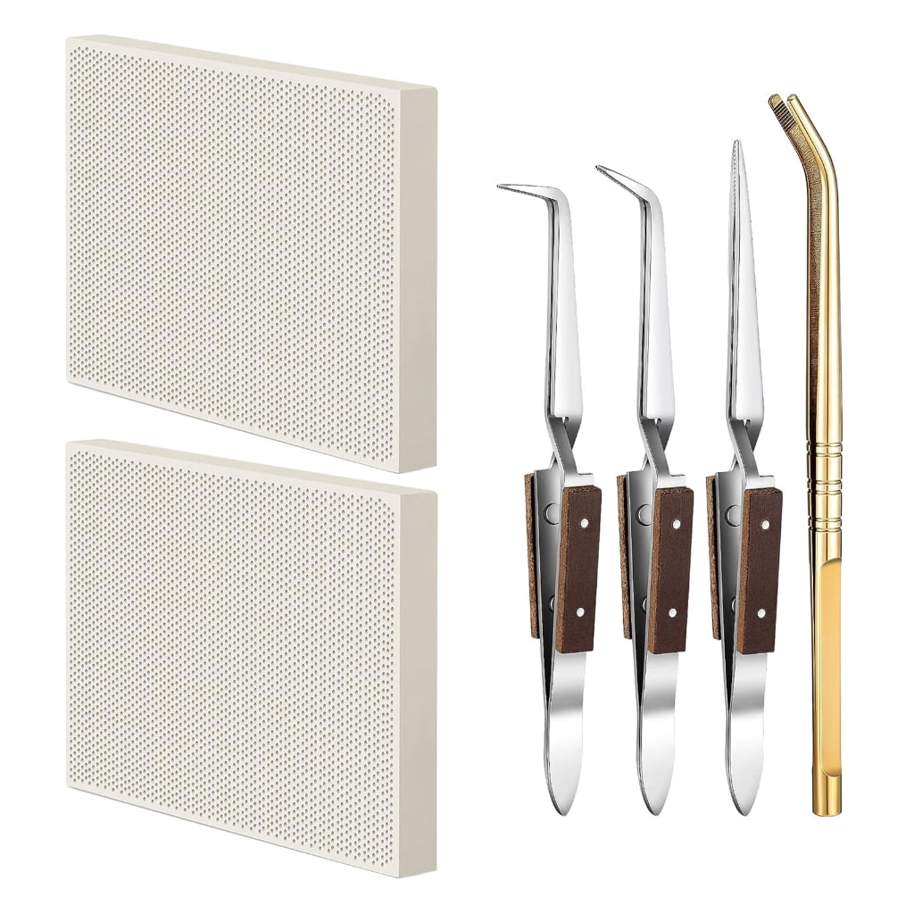 WINDLAND Honeycomb Soldering Blocks Reverse Lock Tweezers Jewelry Making Tool for Jewelry