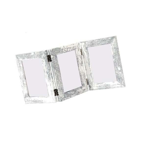 WINDLAND Solid Wood Triplicate Photo Frame Vertical Orientation Perfect For Displaying Family Portraits Together