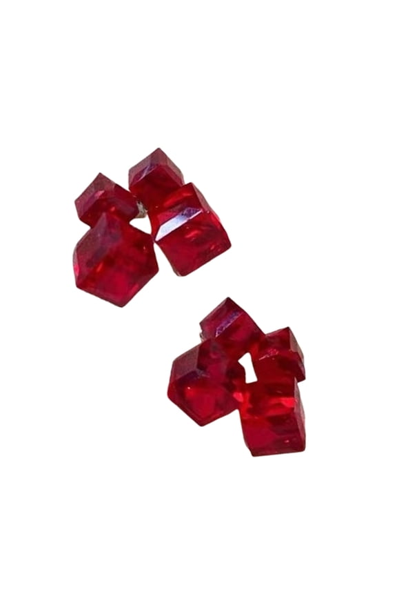 Versatile Crystal Cube Earrings Geometric Ear Studs for Casual and Formal Event