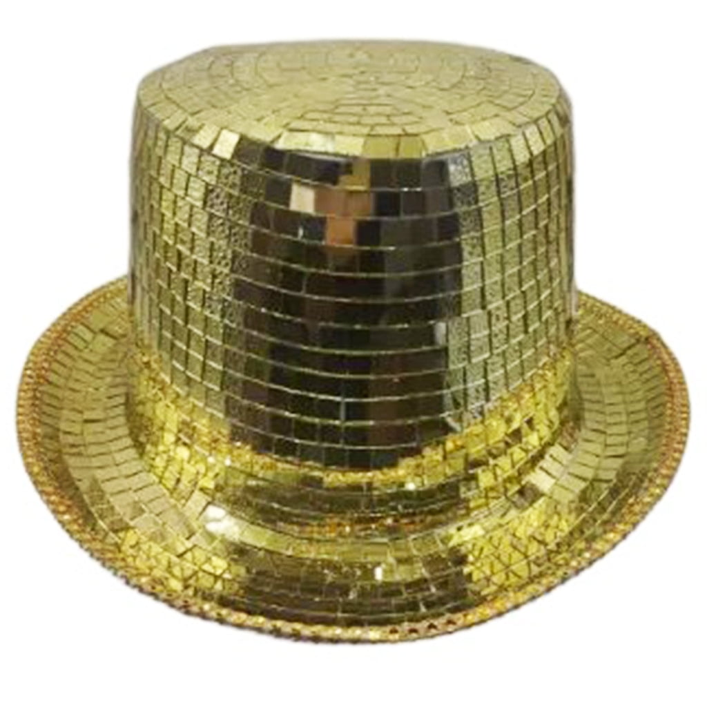 WINDLAND Sparkly Mirrored Panama Hat Reflective Top Hat for Bachelorette Party