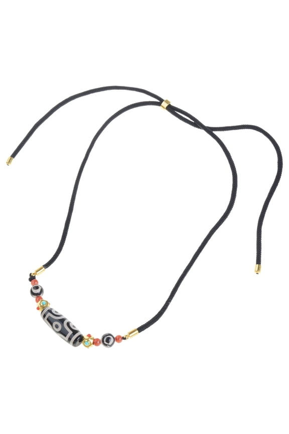 Spiritual Nine Eye Dzi Agate Necklace Handmade Protective Amulet For Positivity