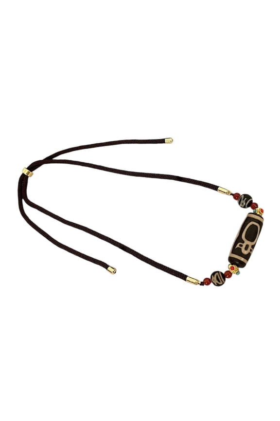 Spiritual Nine Eye Dzi Agate Necklace Handmade Protective Amulet For Positivity