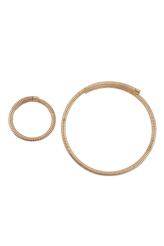 2 Pack Stylish Necklace Fashionable Stackable Bracelet Elastic Bangles Chic Wrist Jewelry Spring Bracelet for Daily Wear