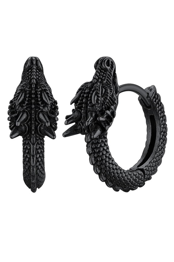 Stylish Unisex Dragon Hoop Earrings Punk Hip Hop Party Fashion Party Accessory