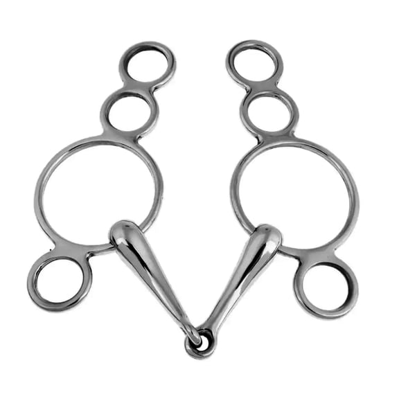 WINDLAND Stainless Steel Gag Bit Horse Bit Jointed Mouth Loose Rings Horse Equipment