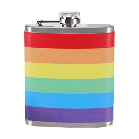 WINDLAND Stainless Steel Hip Flask Holographic Leakproof Pocket Drinking Flask for Liquor Wine Alcohol Gift Set for Men and Women