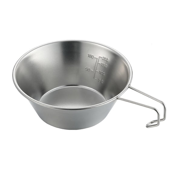 WINDLAND Stainless Steel Mugs with Handle 310ML Coffee Tea Cup Picnic Camping Mug Single-layer Coffee Cups Silver Cooking Pot