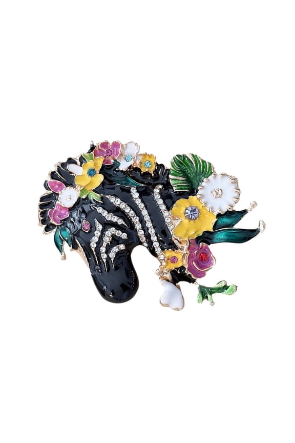 Strong Grip Zebras Pattern Pin Lightweight Recyclable Metal Accessory For Outfits