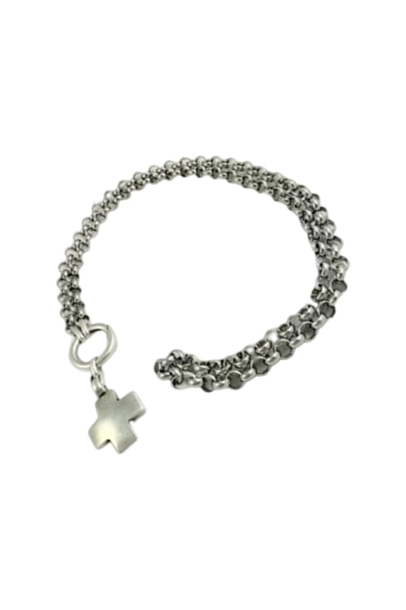 Sturdy Alloy Metal Crosses Chain Necklace a Fashion Statement Pieces for Her