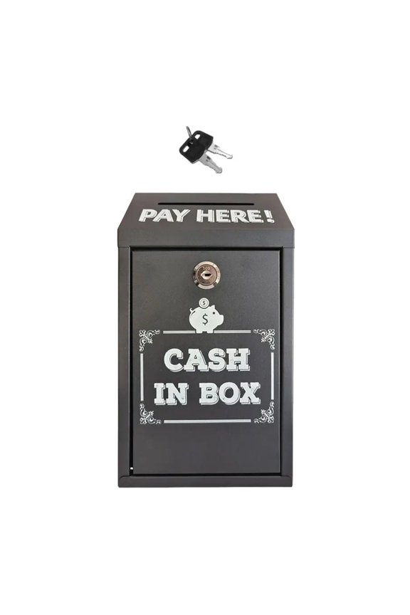 Sturdy Galvanized Steel Lockable Deposit Box Portable Safe for Money Coin Letter