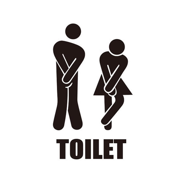WINDLAND Stylish Bathroom Wall Sticker Toilet WC Sticker for Clear Restrooms Marking